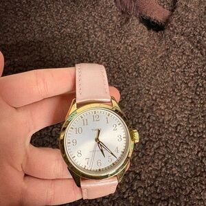 Timex Gold Buckle with Pink Strap